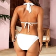 thumbnail image 4 of QURATI Swimwear Women Bikini Set Two Piece Swimsuit Tie Bathing Suit Cute Swimwear White XL, 4 of 6
