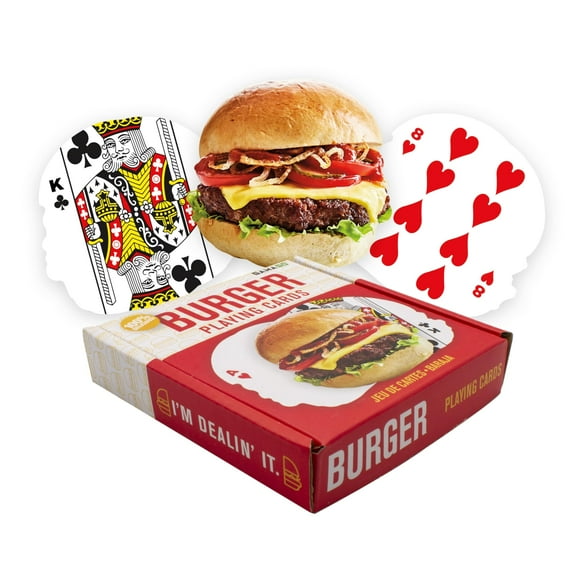 Baraja de cartas Gamago con forma de hamburguesa multicolor