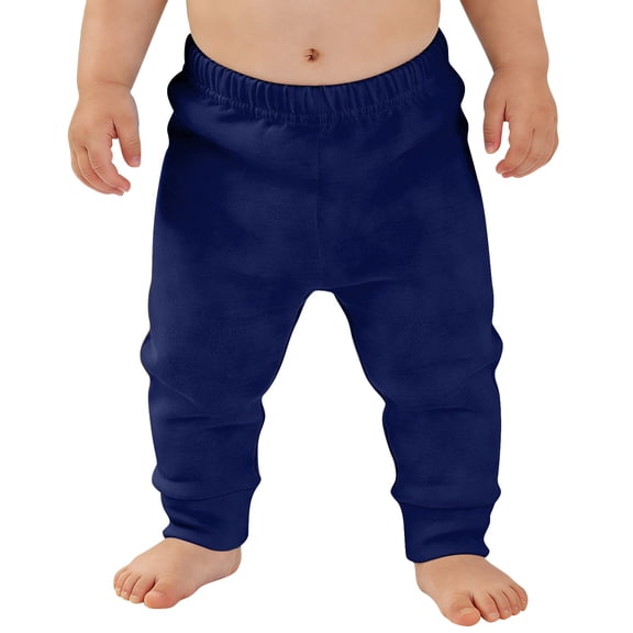 Otqutp Baby Cotton Pants Elastic Waist Loose Fit Sweatpants Autumn Toddler Girls Boys Solid Soft Stretchy Trousers 0-24 Months