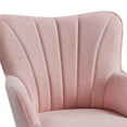thumbnail image 6 of Yaheetech Modern Upholstered Fabric Accent Chair, Pink, 6 of 9