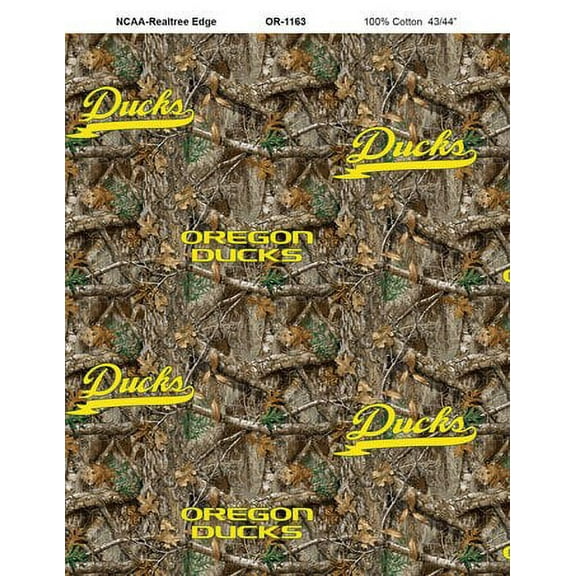 University of Oregon REALTREE CAMO cotton fabric-Sold by the yard