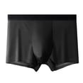 thumbnail image 2 of zeranth Men Boxer Underwear Mid-rise Elastic Waistband Slim Fit Shorts Briefs Solid Color U-Convex Smooth Lines Panties, 2 of 7
