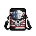 thumbnail image 2 of Eheartsgir Crossbody Bags American Flag Skull Crossbody Purse for Travel, Stretch Polyester with Pockets Cell Phone Crossbody Bag, 2 of 7