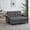 Dark Gray, variant on 2-Seat Convertible Sleeper Sofa Bed with 6-Position Adjustable Backrest, USB Charging Ports, Cup Holders and Swivel Side Table, Storage Armrests, Coffee