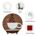thumbnail image 4 of Yiaed Coffee Cafe Cup Print Bone China Decorative Plate Ceramic Dinner Plates Art Crafts with Display Stand-8in, 4 of 6