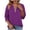 Purple, variant on Feancey Womens 3/4 Length Sleeve Tops Casual Business Summer Tees Quarter Zip Up Collarless T-Shirt Dressy Trendy Going Out Blouse Red XL