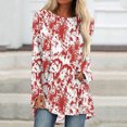 thumbnail image 2 of Odeerbi Halloween Vintage Graphic Shirts for Women Long Sleeve Retro Blouse Summer Fashion Casual Print Round Neck Loose T-shirt Tops Burgundy, 2 of 5