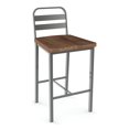 thumbnail image 1 of Amisco Accord 24.75" Distressed Wood Counter Stool in Brown/Glossy Gray, 1 of 3