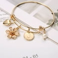 thumbnail image 4 of TURANDOSS Flower Bracelets for Girls KiDs 14K Gold Plated Stainless Steel Dainty Disc Initial Charms Bracelet for Little Girls JR Bridesmaid Gifts, 4 of 5
