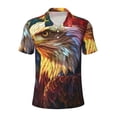 thumbnail image 2 of Daiia Geometric American Bald Eagle Pattern Men’s Polo Shirts,Solid Deck Shirt,Classic Fit, Breathable Cotton Polo for Casual and Sport Wear-Small, 2 of 7