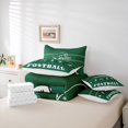 thumbnail image 5 of Feelyou Football Athlete Helmet Bedding Comforter Set 7pcs, Green Stripes Abstract Queen Bedding Sets, Rugby Sports Theme Reversible Queen Sheet Sets, Breathable Home Decor, 5 of 7