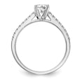 thumbnail image 2 of Solid 14K White Gold Solitaire Diamond Side-Stones with CZ Cubic Zirconia Peg Set Center Stone Engagement Ring Size 5, 2 of 8