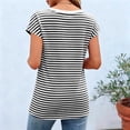 thumbnail image 5 of biudgviw Cap Sleeve Tops for Women Fashion Striped Crewneck Tee Lightweight Casual Loose Fit T-Shirt for Everyday Wear, 5 of 5