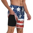 thumbnail image 2 of Balery USA Colors Stripes1 Mens Swim Trunks Swim Shorts for Men Quick Dry Inseam Beach Shorts with Compression Liner Pocket-Large, 2 of 9