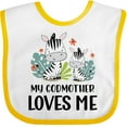 thumbnail image 3 of Inktastic Zebra My Godmother Loves Me Boys or Girls Baby Bib, 3 of 4
