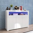 thumbnail image 2 of 51" LED Lights Storage Cabinet,High Gloss Kitchen Sideboard Buffet Cabinet with 2 Doors and 1 Open Shelf,Wood Kitchen Cupboard Buffet,Display Cabinet TV Stand,for Hallway Kitchen Dining Room, 2 of 9