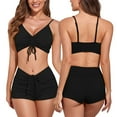 thumbnail image 1 of Women‘s High Waisted Bikini Swimwear Two Piece Swimsuit Drawstring Bathing Suit, 1 of 4