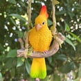thumbnail image 2 of Cute Yellow Parrot Swing Ornament – Resin Garden Hanging Decor for Outdoor Patio, Balcony, Yard & Rustic Home Decoration, 2 of 4