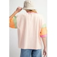 thumbnail image 7 of Sporty and Stylish: Pink Rugby Pattern Tee with Chenille Embroidery - [ZhiHiMeRi] | (US 16-18)XL, 7 of 7