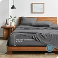 thumbnail image 3 of Bare Home Ensemble de Draps Lavés - Premium 1800 Collection - Poche Profonde - 4 Pcs - Grand Lit, Gris, 3 of 6