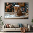 thumbnail image 6 of Mudket Framed Leopard with Towel in Bubble Bath Canvas Wall Art, Funny Leopard Print Bathroom Decor, Cute Animal Wall Art Ready to Hang - 12"L x 8"W, 6 of 10