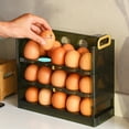 thumbnail image 3 of Egg Holder for Refrigerator Egg Storage Contner Food Grade Plastic Egg Tray Refrigerator Organizer Kitchen Storage Box Double Layer Holds 20 Eggs Stackable Fridge Organizer Green, 3 of 5