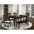 thumbnail image 2 of East West Furniture  6 Piece Dining Room Set Contains a Kitchen Table and 4 Dining Chairs with a Bench, Cappuccino(Seat Option) CAP6S-CAP-C, 2 of 5