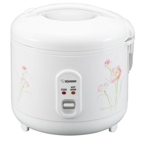Zojirushi NS-RPC10FJ 5.5-Cup Electric Rice Cooker, White - Triple Heater, Easy One-Touch Operation