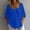 Blue, variant on Hueook Fall Tops for Women Scoop Neck Women's Casual Long-Sleeved Button-Up Collar Pullover Loose Top Yellow 3X
