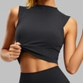 thumbnail image 2 of Bibifish Womens Tank Tops Neck Sleeveless Side Split Hem Workout Camisoles Cropped Fitted Summer Sleeveless Shirts, 2 of 6