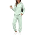 thumbnail image 3 of Stralyhd Sweatsuits Women 2 Piece Outfit Loose Fit Hoodies and Joggers Fleece Lounge Sets Workout Fall Fashion Tracksuits Sets Mint Green S, 3 of 6