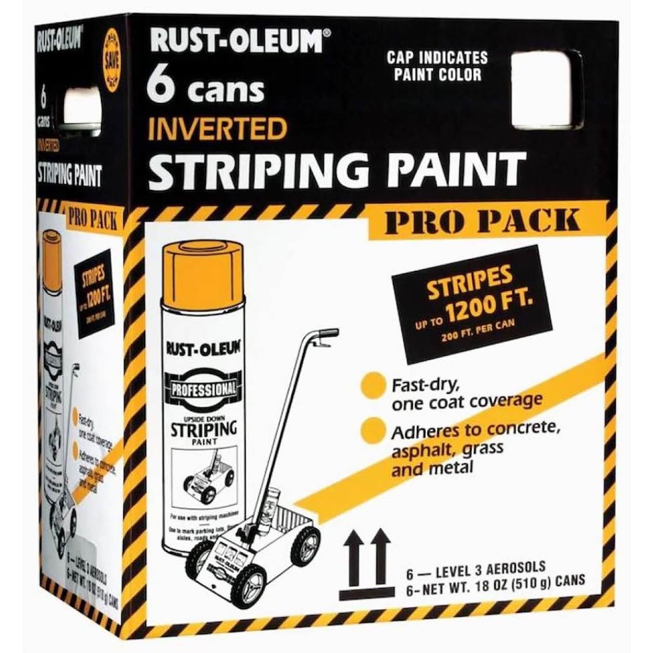 White , Rust-Oleum Professional Flat Striping Paint Spray- P2593849, 18 oz- 1 Pack