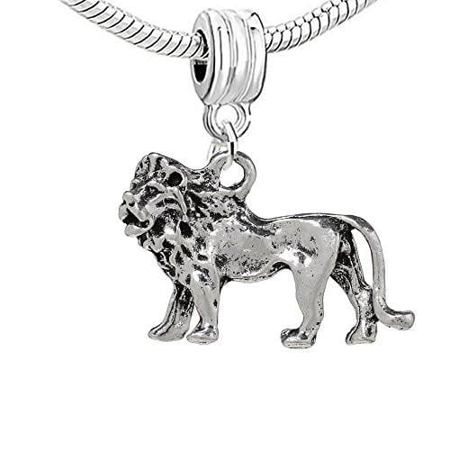 King of the Jungle 3d Lion Charm Bead for European Snake Chain Charm Bracelet