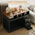 thumbnail image 6 of IDEALHOUSE 48 Inch Dog Crate Furniture, Heavy Duty Dog Kennel with Storage Drawers, Pull-Out Bowl, End Table for Medium and Small Dogs, Indoor Pet Cage, Rustic Brown and Black Oak, 6 of 7