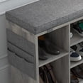 thumbnail image 3 of Shoe Bench, 104 Inch Shoe Storage Bench with Cushion and Side Pocket, 10 Cubbies Shoe Rack with Adjustable Shelves, Shoe Organizer Cabinet for Entryway Living Room, Gray, 3 of 4
