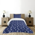 thumbnail image 4 of Ambesonne Navy Blue Quilted Bedspread Set 2 Pcs, Sailing Yacht Doodle, Twin Size, Dark Blue White, 4 of 5