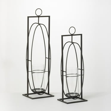 Sullivans Oversized Sconce Holder Set of 2, 30"H & 24.75"H Black