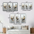 thumbnail image 4 of Designart "Gold White Silver Liquid Sublime Minimalism III" Abstract Shapes Framed Wall Art Set Of 3 - Gold Transitional Frame Gallery Set For Office Decor, 4 of 6