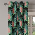 thumbnail image 3 of Ambesonne Tropical Grommet Curtain, Tiger and Chameleon Print, 50"x60", Salmon Peacock Green, 3 of 5
