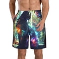 thumbnail image 1 of Balery Cosmic Cat In Window Traje de Baño Estilo Hawaiano para Hombre, Shorts de Secado Rápido con Bolsillos-Medium, 1 of 6