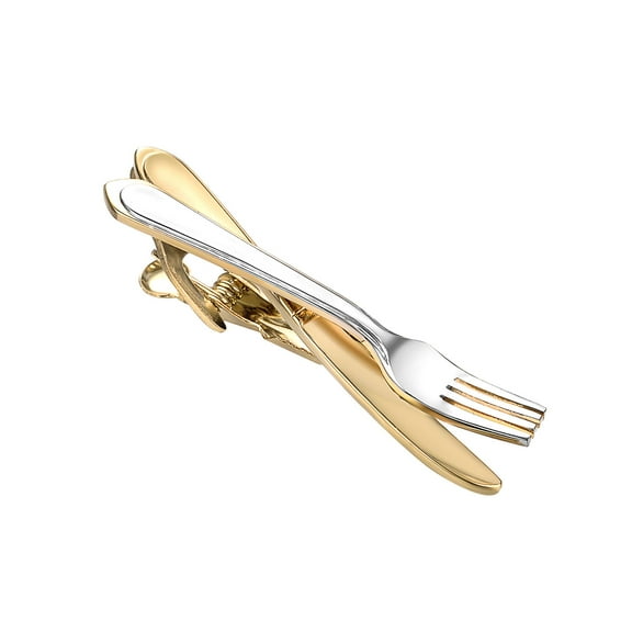 Yoursfs Tie Clip for Men Silver Fork Tie Bar Clip Suitable for Wedding Party Jewelry Gift