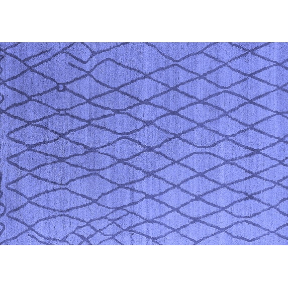 Ahgly Company Machine Washable Indoor Rectangle Oriental Blue Industrial Area Rugs, 5' x 8'