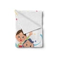 thumbnail image 2 of Family Soft Flannel Fleece Throw Blanket, Third Generation Friend Family and Paper Streamer Celebration Theme, Cozy Plush for Indoor and Outdoor Use, 50" x 60", Multicolor, by Ambesonne, 2 of 5