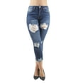 thumbnail image 5 of Fashion2Love Women's Juniors Butt Lift Push Up Mid Waist Ripped Cropped Skinny Jeans, 5 of 10
