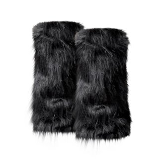 XEPST Faux Fur Fuzzy beenwarmers harige laarzen covers voor vrouwen, warme pluizige boot manchetten, pluizige beenwarmers, 25 cm, roze, one size