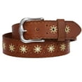 thumbnail image 2 of 1 1/2" (38 mm) Snap on Western Vintage Embossed Sunflower Leather Belt, 2 of 4