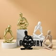 thumbnail image 3 of 1pcs Abstract Art Thinker Statue - Reading Thinker Sculpture Figurine, Modern Home Decoration for Living Room Office Shelves Coffee Table Desk Decor (Style 2，Gold), 3 of 7