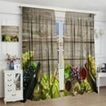 thumbnail image 4 of Wine Glass Curtains, Wine Bottle with Grapes and Cork On Wooden Background, Bedroom Living Room Kitchen Decorative Noise Reduction Darkening Curtains, 2 Sets of Panels, 42x63 Inch., 4 of 6