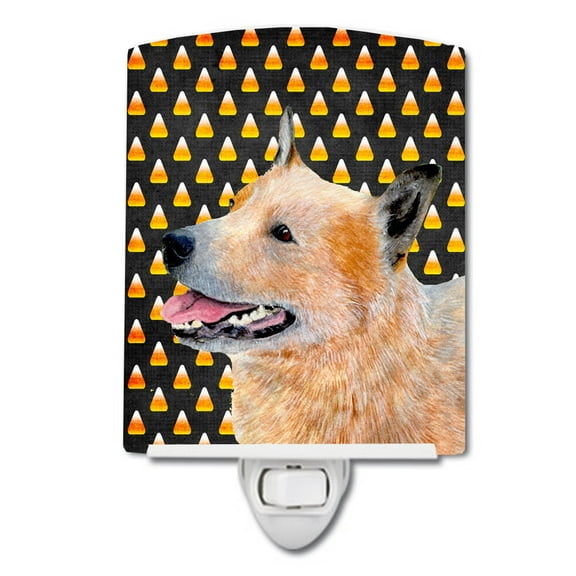 Caroline's Treasures LH9058CNL Australian Cattle Dog Candy Corn Halloween Portrait Ceramic Night Light, 6x4x3",