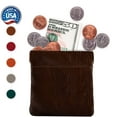 thumbnail image 5 of Nabob Leather Genuine Leather Squeeze Coin Purse, Coin Pouch Made IN U.S.A. Change Holder For Men/Woman Size 3.5 X 3.5 (Chesnut), 5 of 6